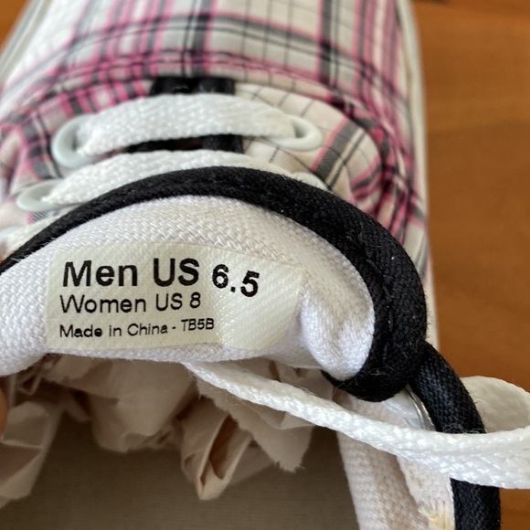 VANS Pink Plaid Sneakers | Women’s 8 | The Authentic Shoe | Canvas - Picture 8 of 8